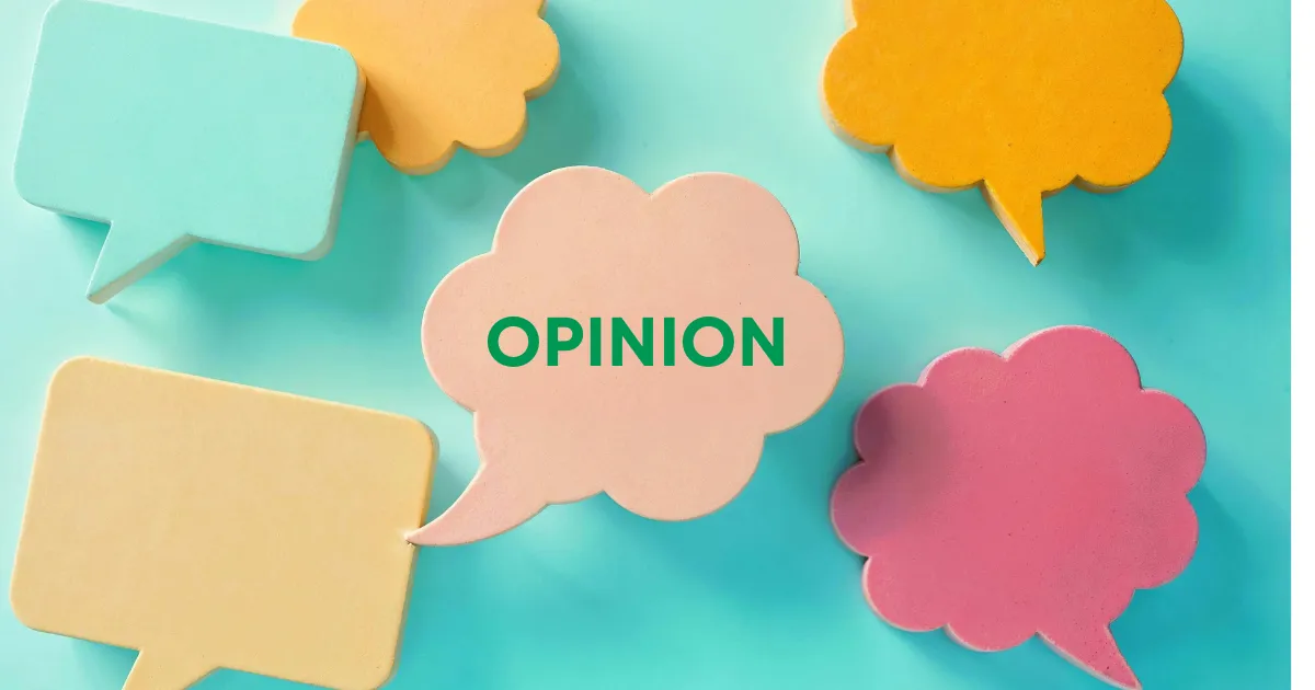 吹き出しにopinionの文字